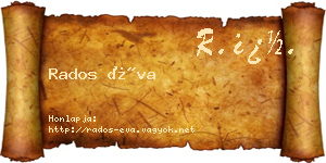 Rados Éva névjegykártya